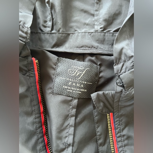 Zara windbreaker bomber spring jacket coat black size medium - Picture 3 of 7